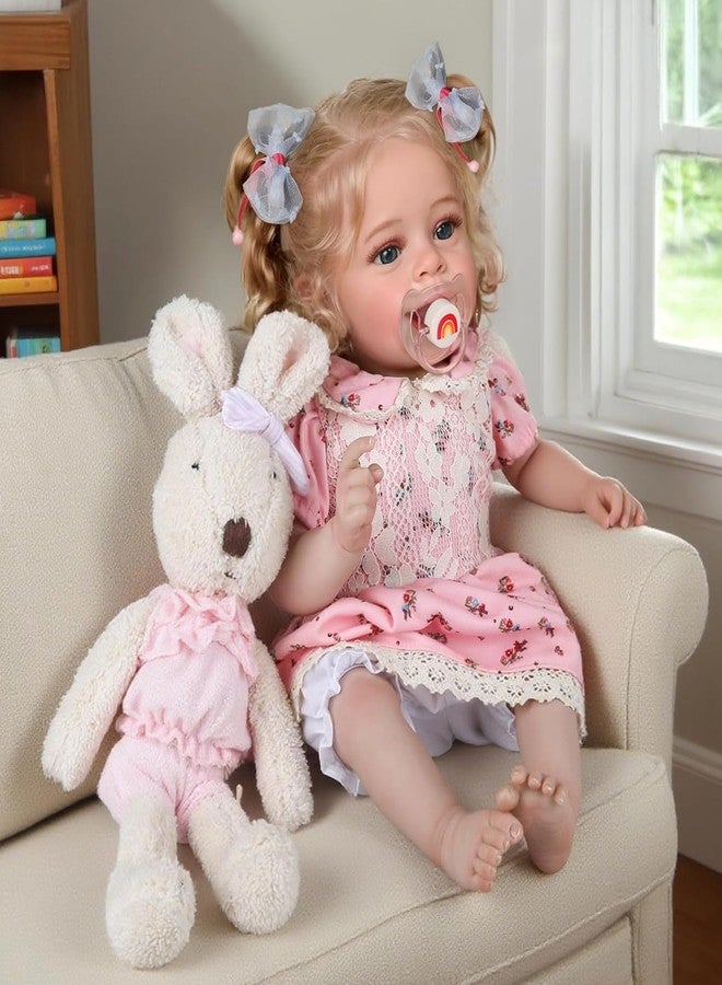 CHAREX Realistic Reborn Baby Doll Girl - 20 Inch Lifelike Handmade Real Life Toddler Doll, Newborn Weighted Body, Real Baby Feeling, with Accessories Set in Gift Box, for Kids Age 3+ - Image 3